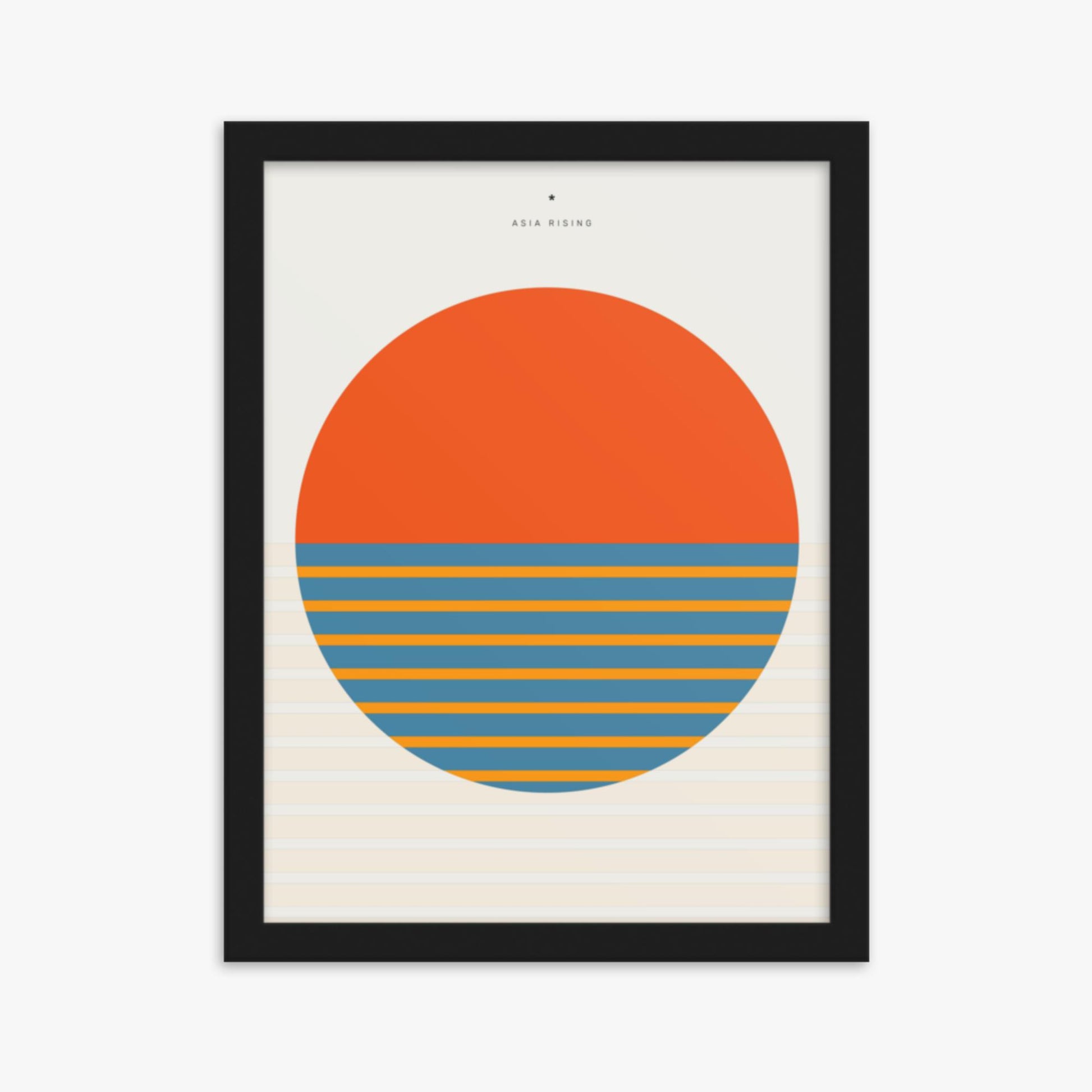 Modern illustration: Sun and Land 30x40 cm Poster With Black Frame Frame