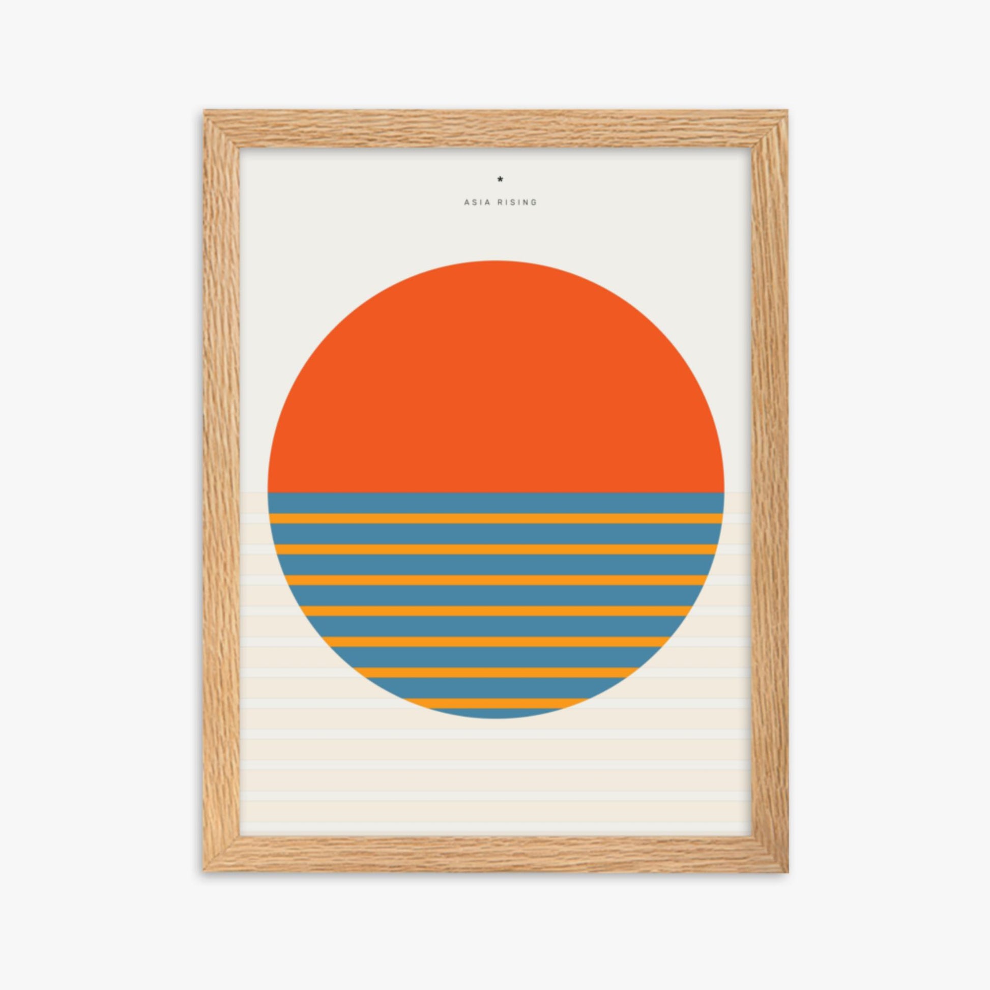 Modern illustration: Sun and Land 30x40 cm Poster With Oak Frame Frame