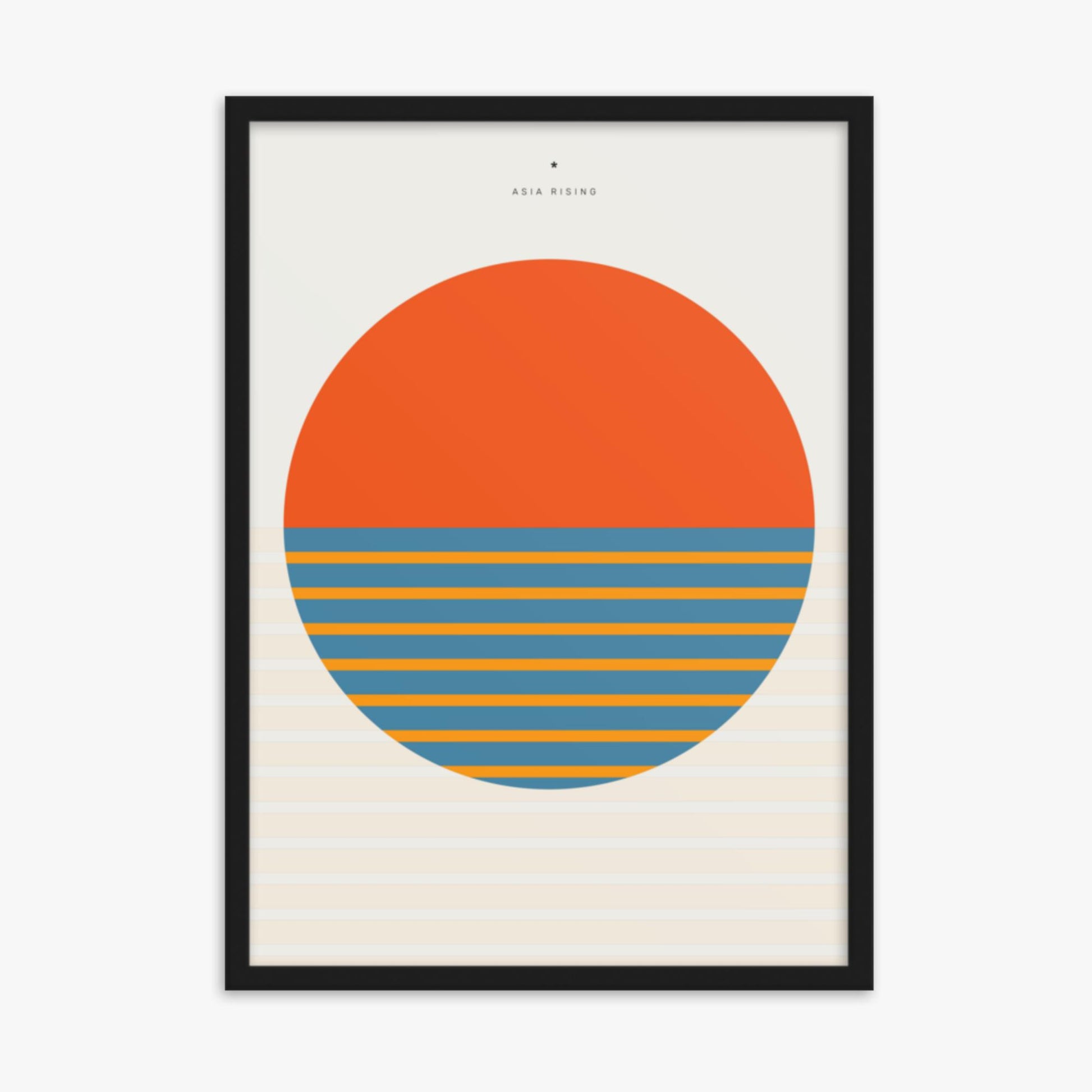 Modern illustration: Sun and Land 50x70 cm Poster With Black Frame Frame