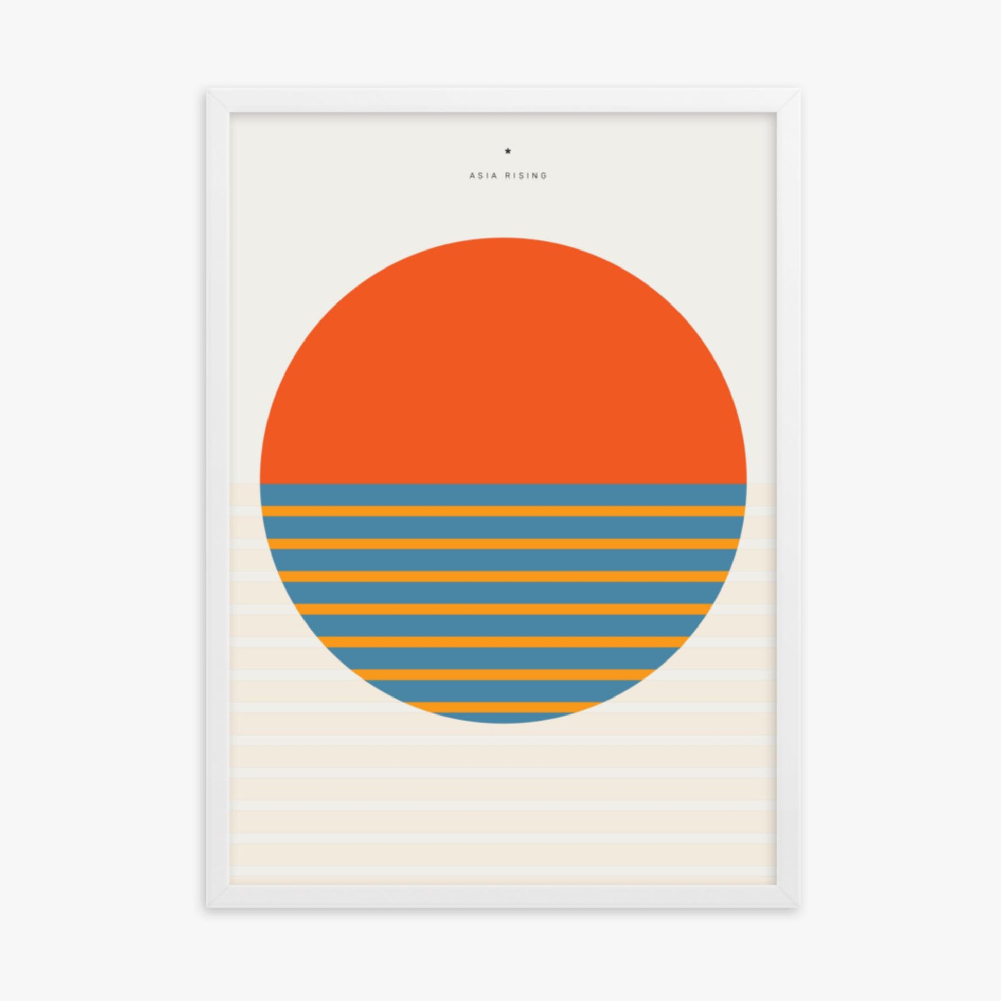 Modern illustration: Sun and Land 50x70 cm Poster With White Frame Frame