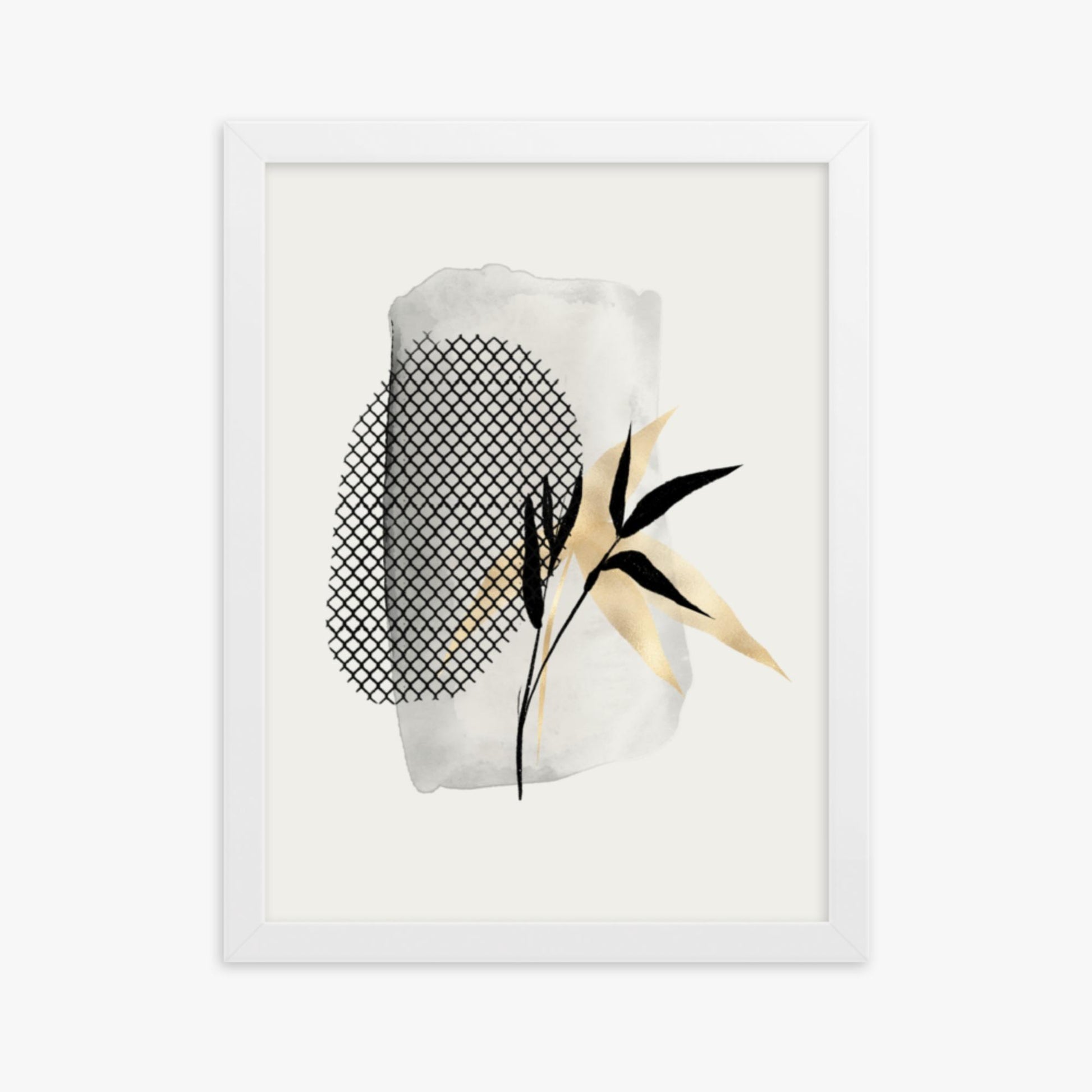 Modern illustration: Leaves 30x40 cm Poster With White Frame Frame