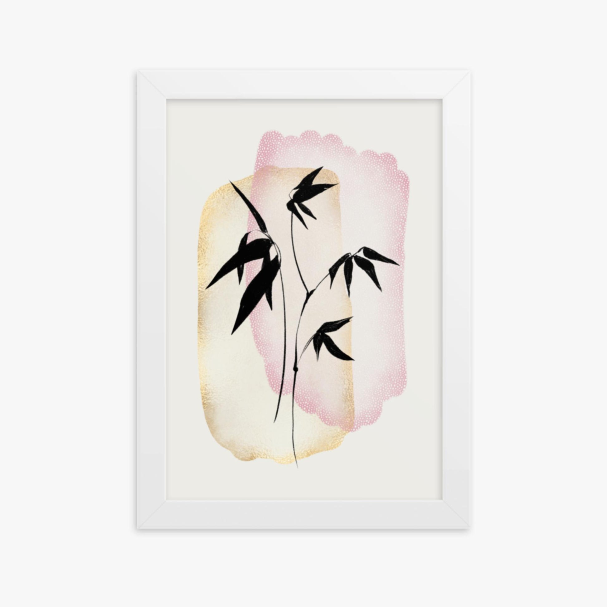 Modern illustration: Orange and Pink 21x30 cm Poster With White Frame Frame