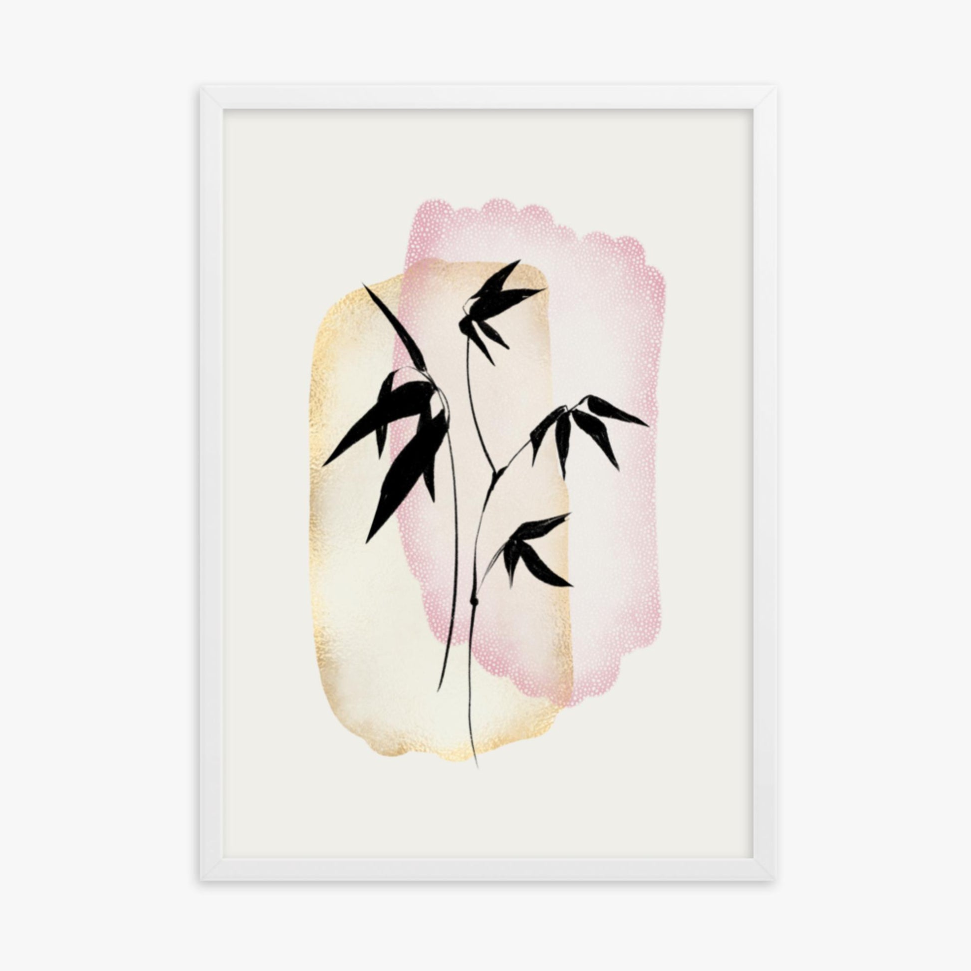 Modern illustration: Orange and Pink 50x70 cm Poster With White Frame Frame