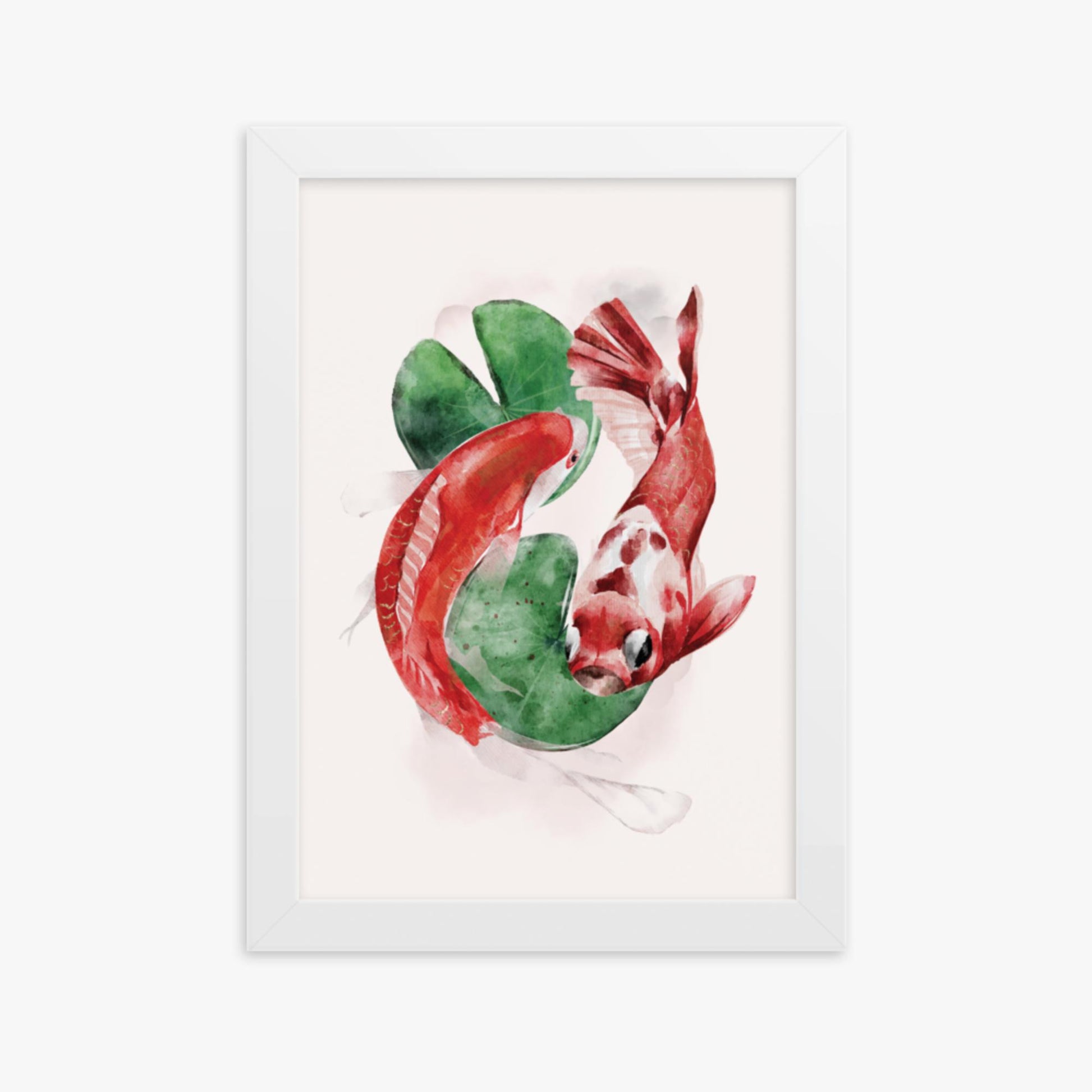 Modern illustration: Koi 21x30 cm Poster With White Frame Frame