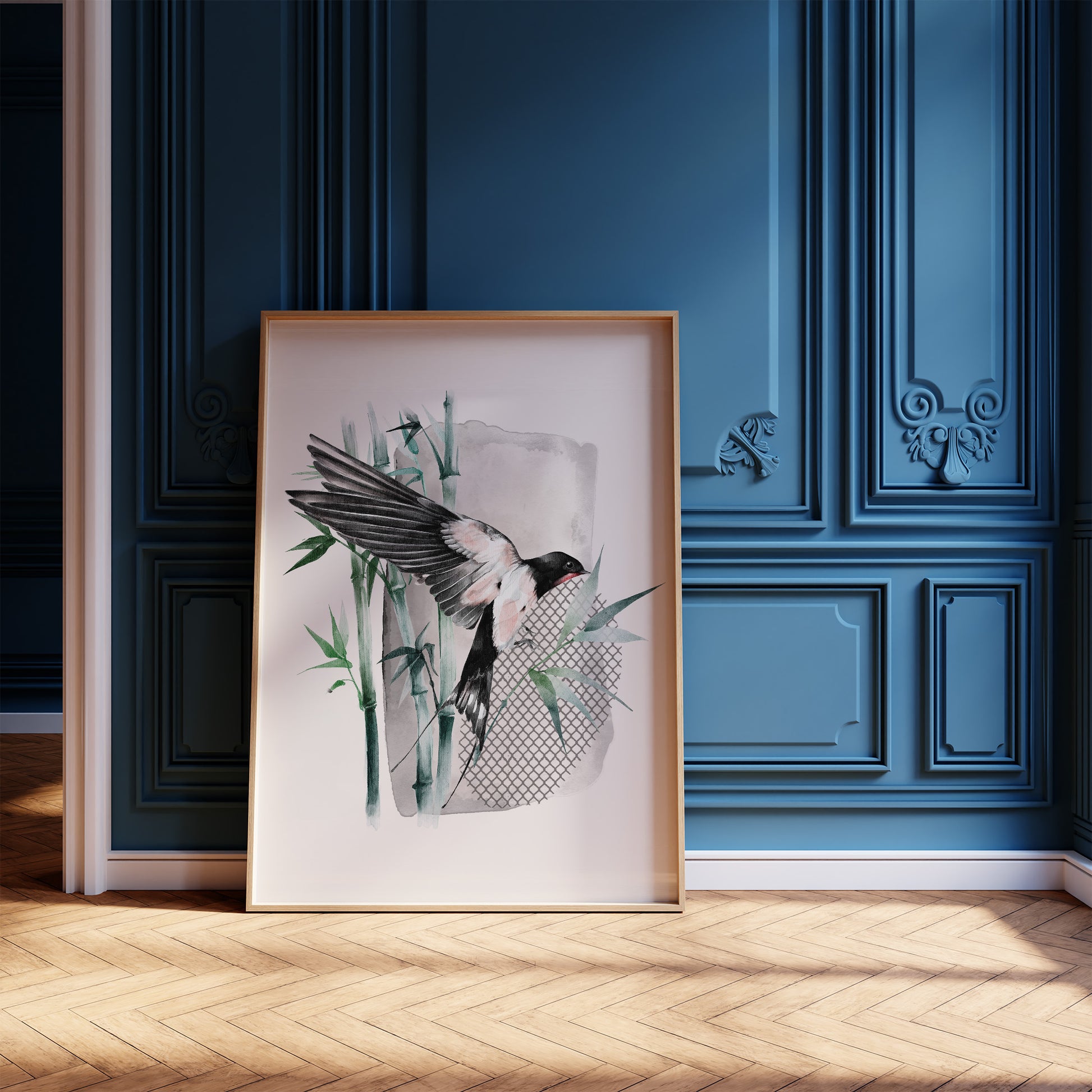 Interior Design Concept: Bird on Bamboo