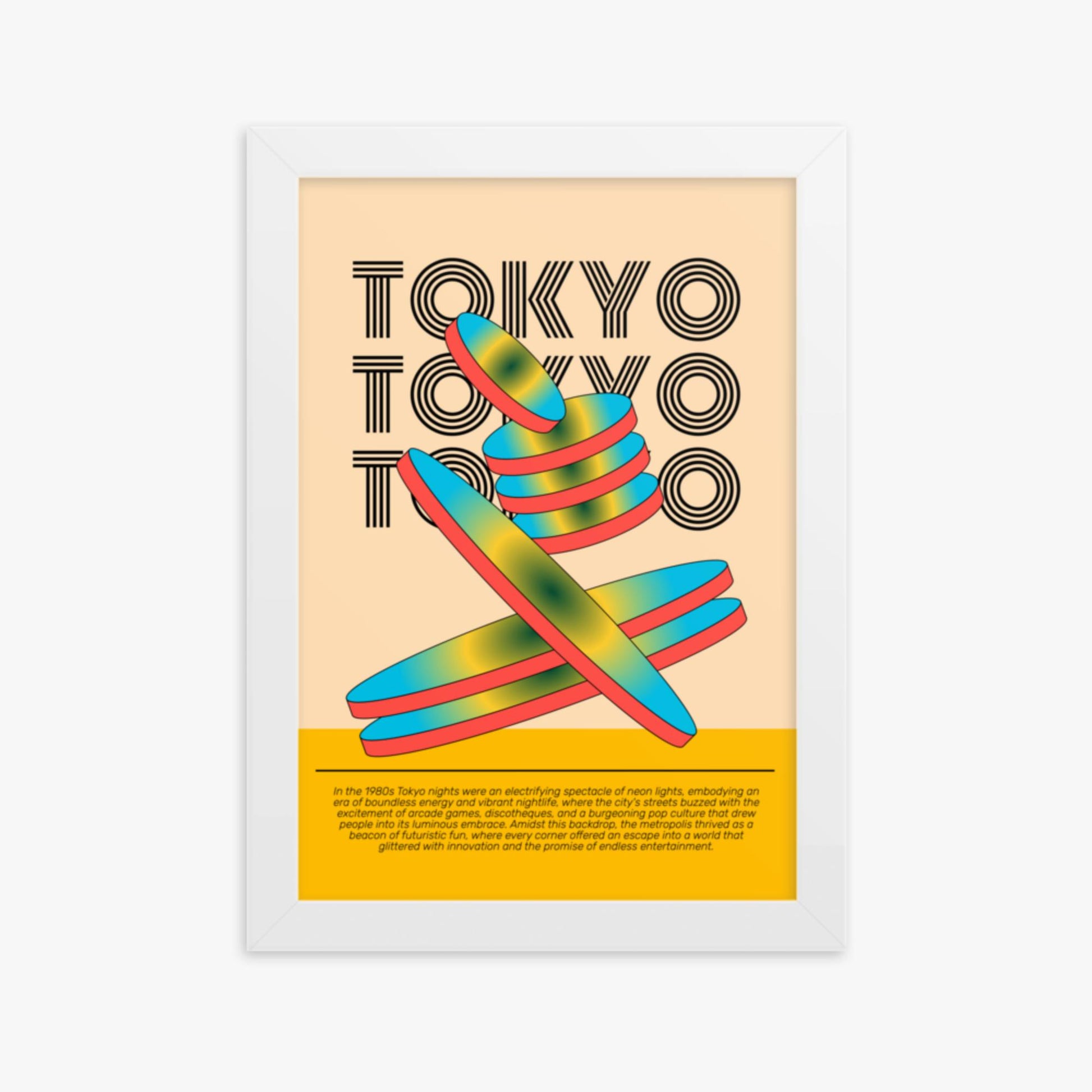 Modern illustration: Tokyo Neon 21x30 cm Poster With White Frame Frame