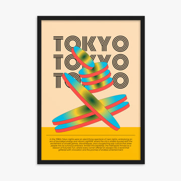 Modern illustration: Tokyo Neon 50x70 cm Poster With Black Frame Frame