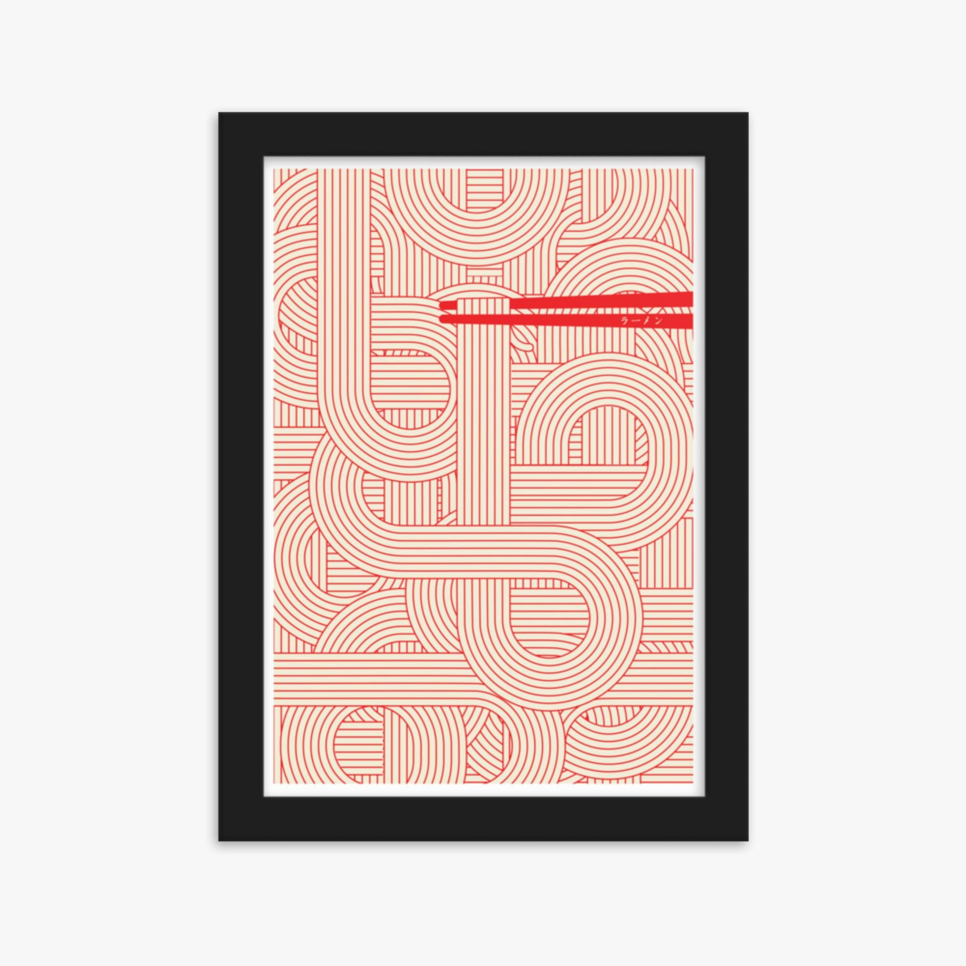 Modern illustration: Abstract Noodles 21x30 cm Poster With Black Frame Frame