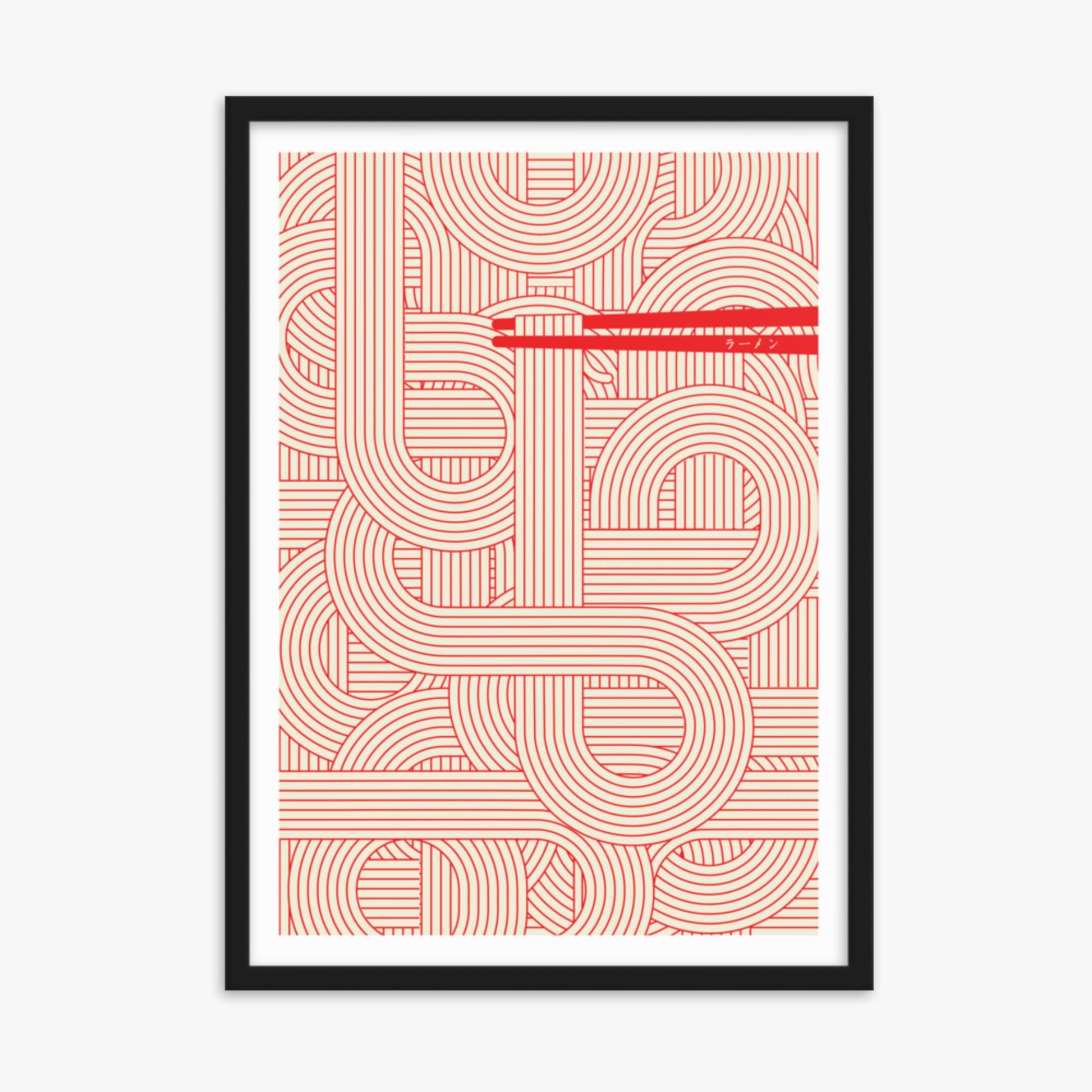 Modern illustration: Abstract Noodles 50x70 cm Poster With Black Frame Frame