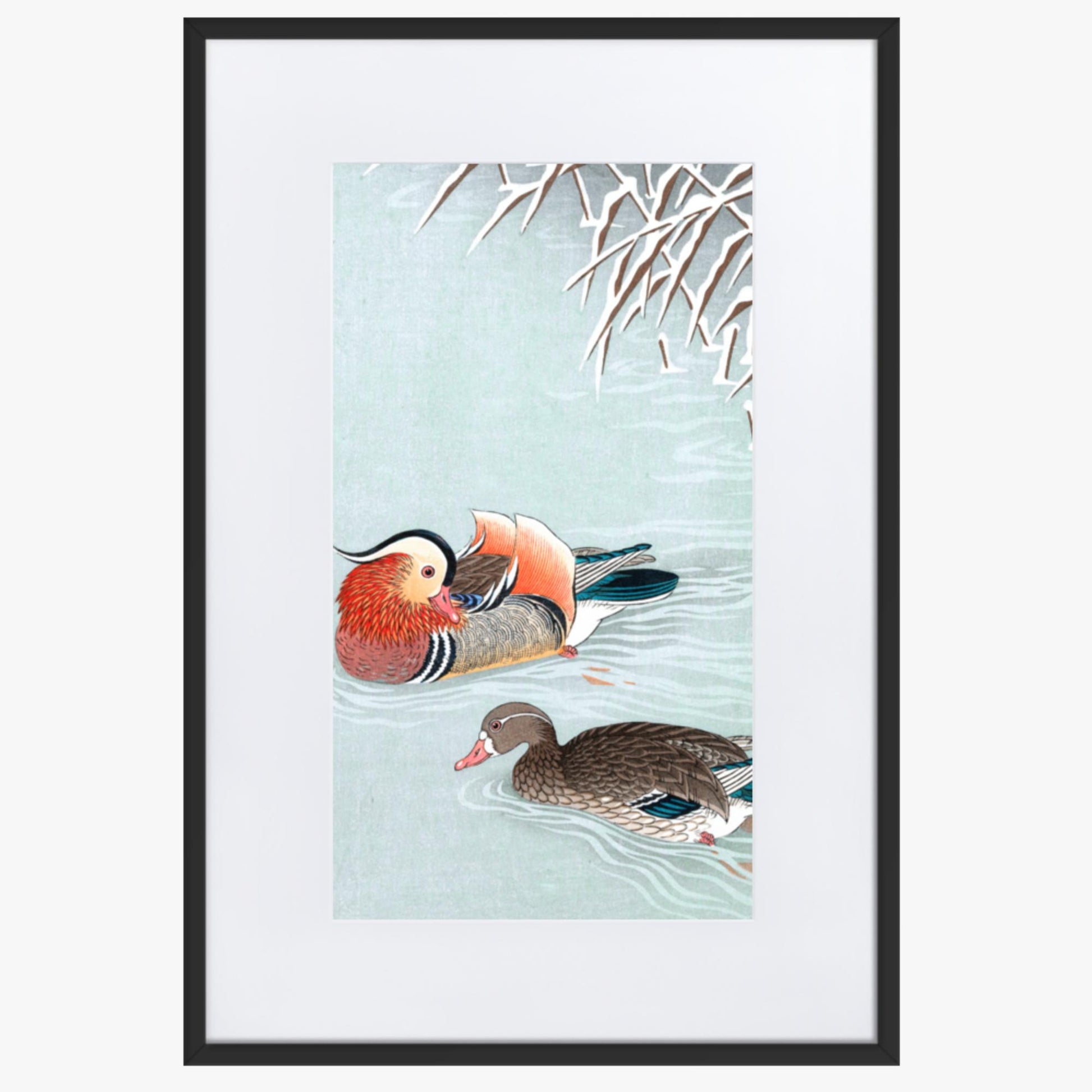 Ohara Koson - Mandarin Ducks 61x91 cm Poster With Black Frame