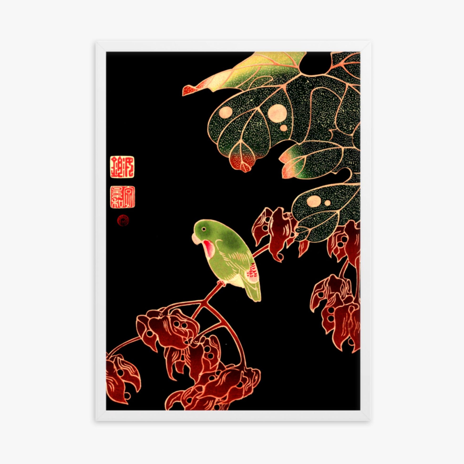 Ito Jakuchu - The Paroquet 50x70 cm Poster With White Frame