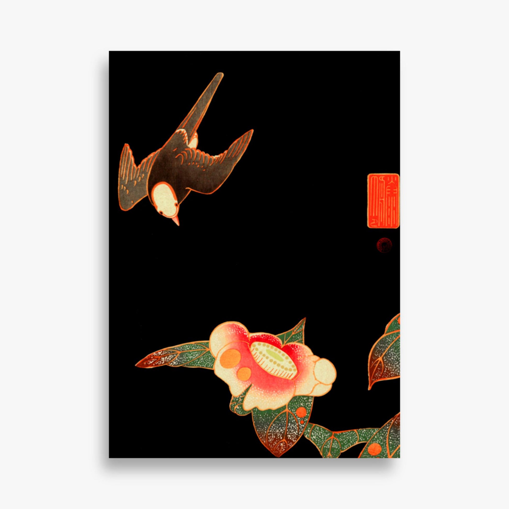 Ito Jakuchu - Swallow and Camellia 50x70 cm Poster