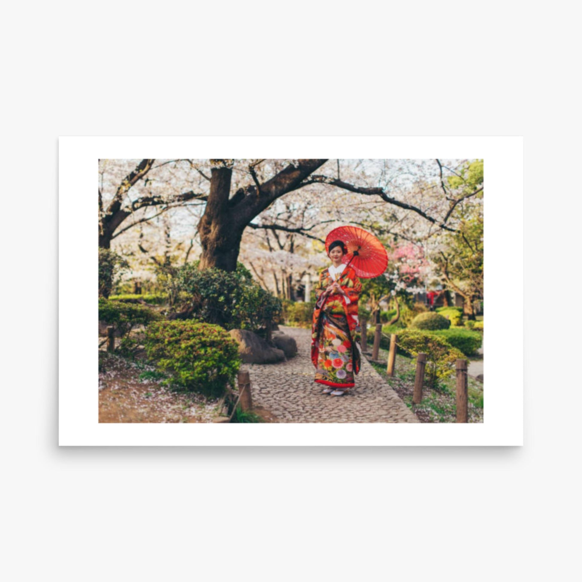 Beautiful Japanese Woman in Kimono 24x36 in Poster