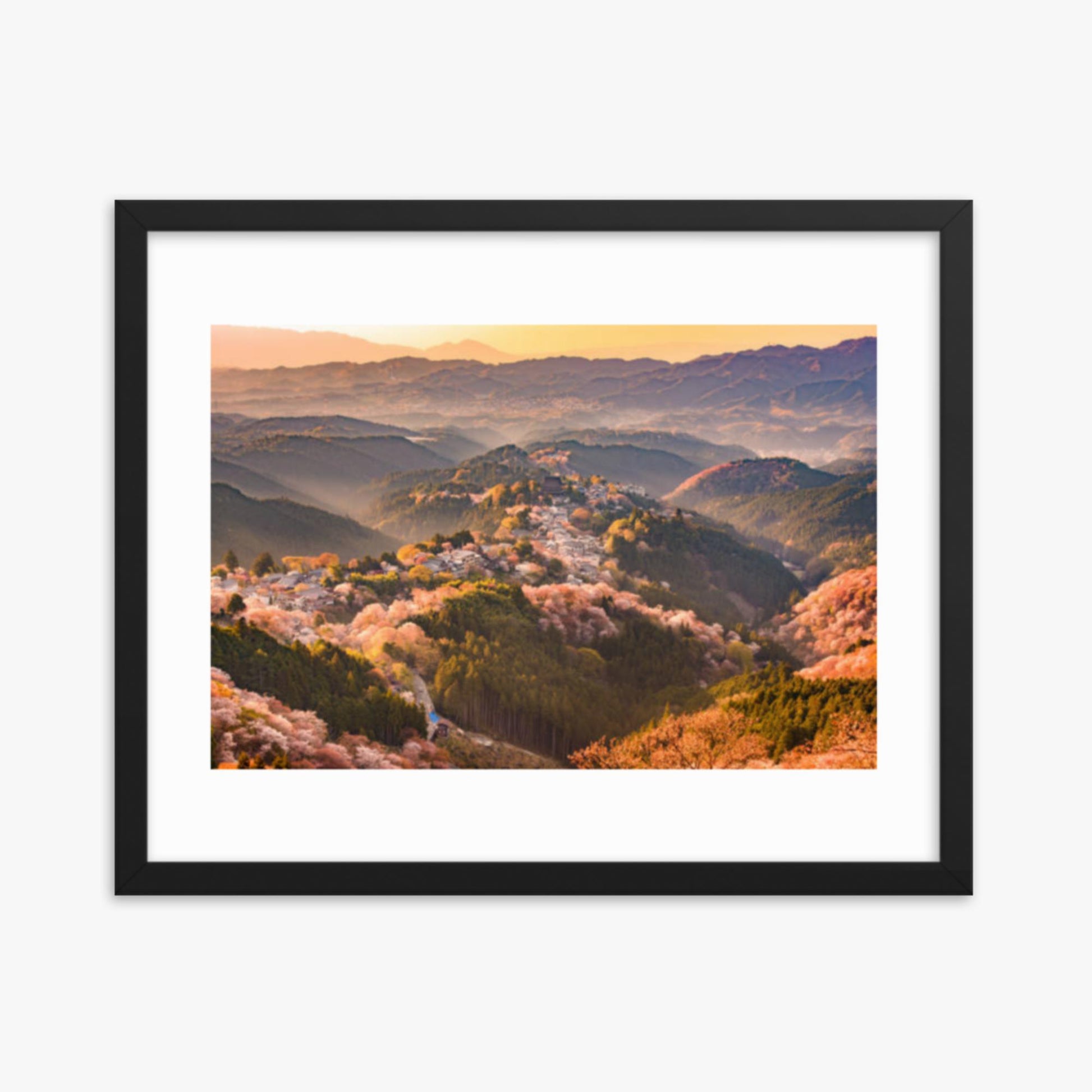 Yoshinoyama, Japan in Spring 16x20 in Poster With Black Frame