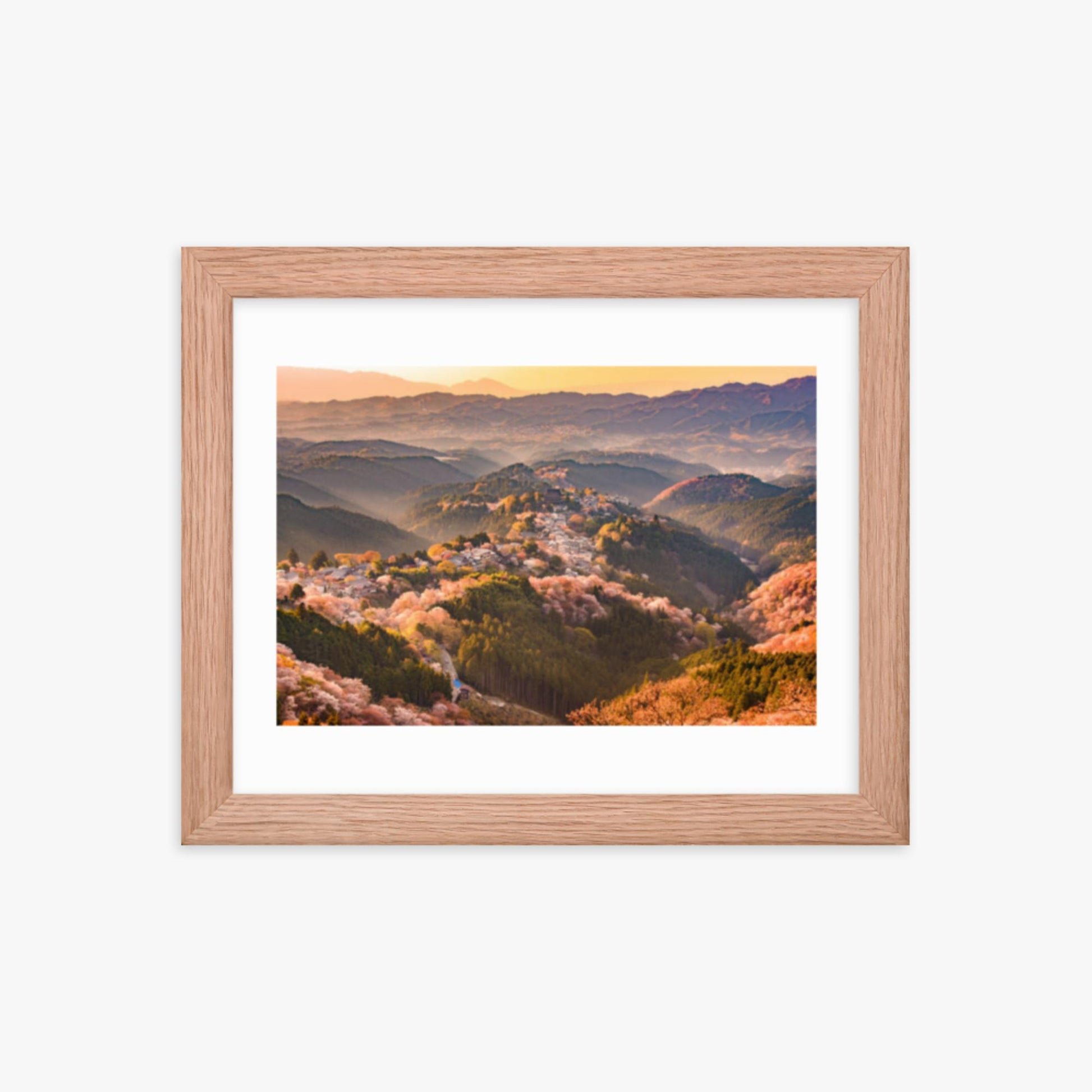 Yoshinoyama, Japan in Spring 8x10 in Poster With Oak Frame