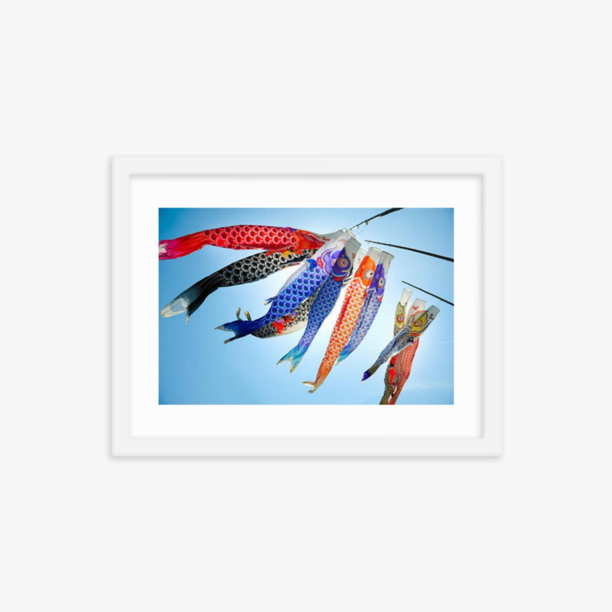 Koinobori 12x16 in Poster With White Frame