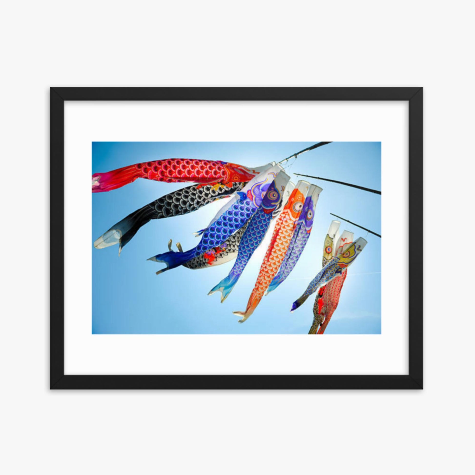 Koinobori 16x20 in Poster With Black Frame