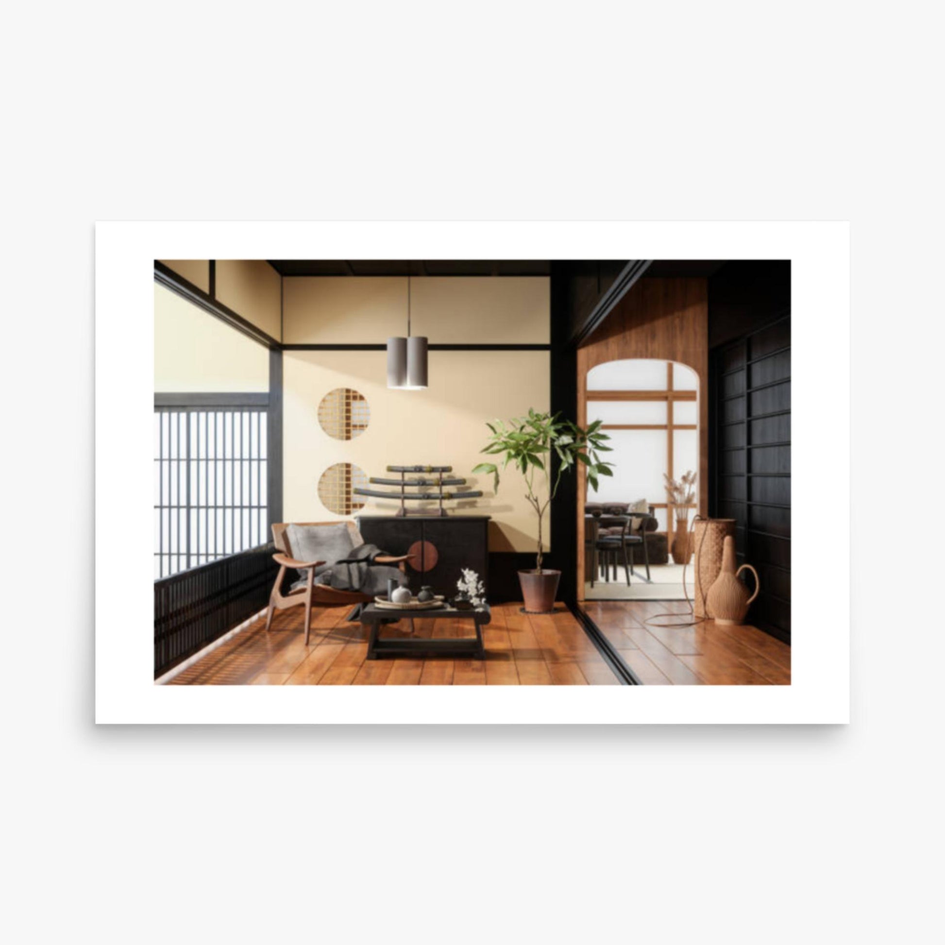 Japanese Style Living Room Interior 24x36 in Poster