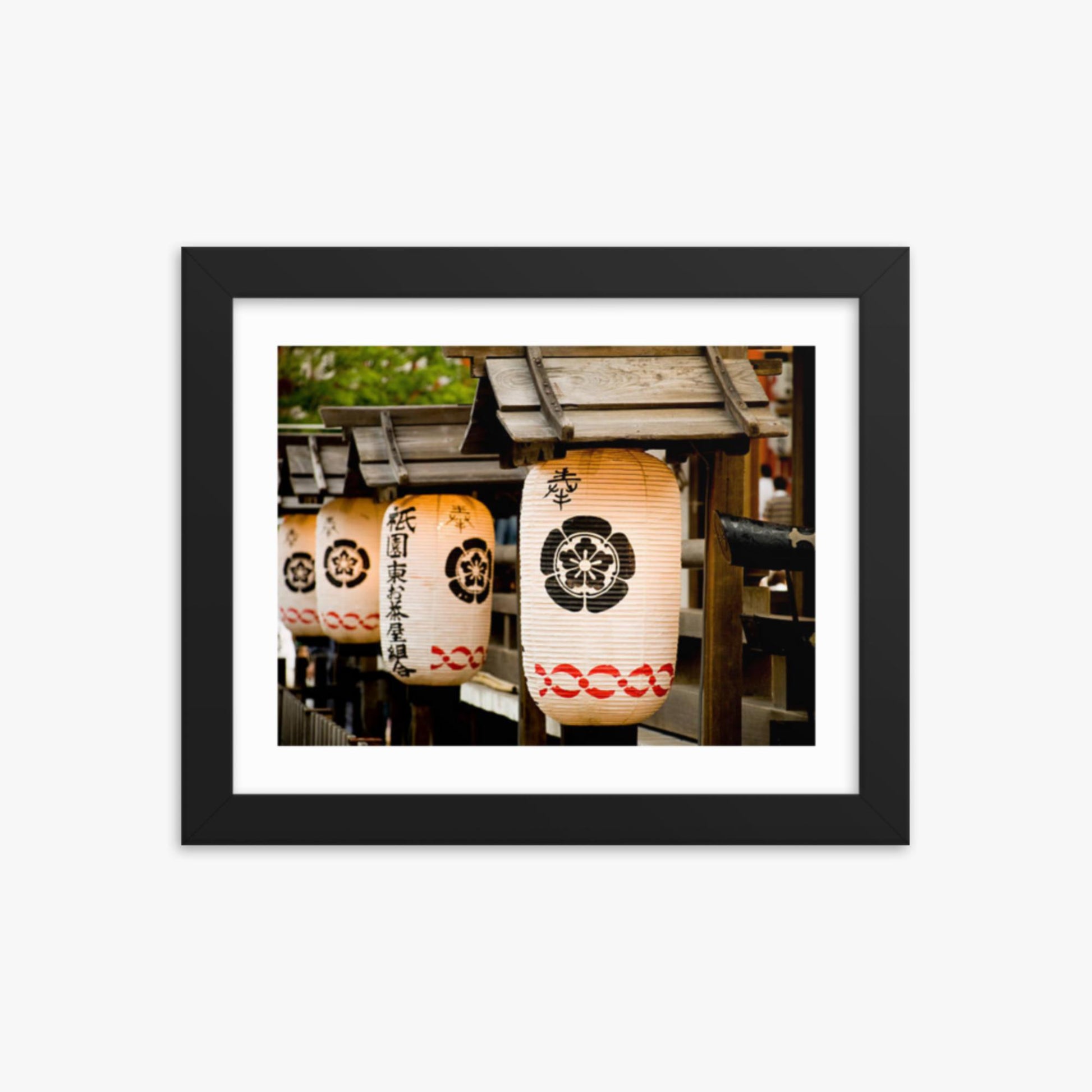 Japanese lanterns 8x10 in Poster With Black Frame