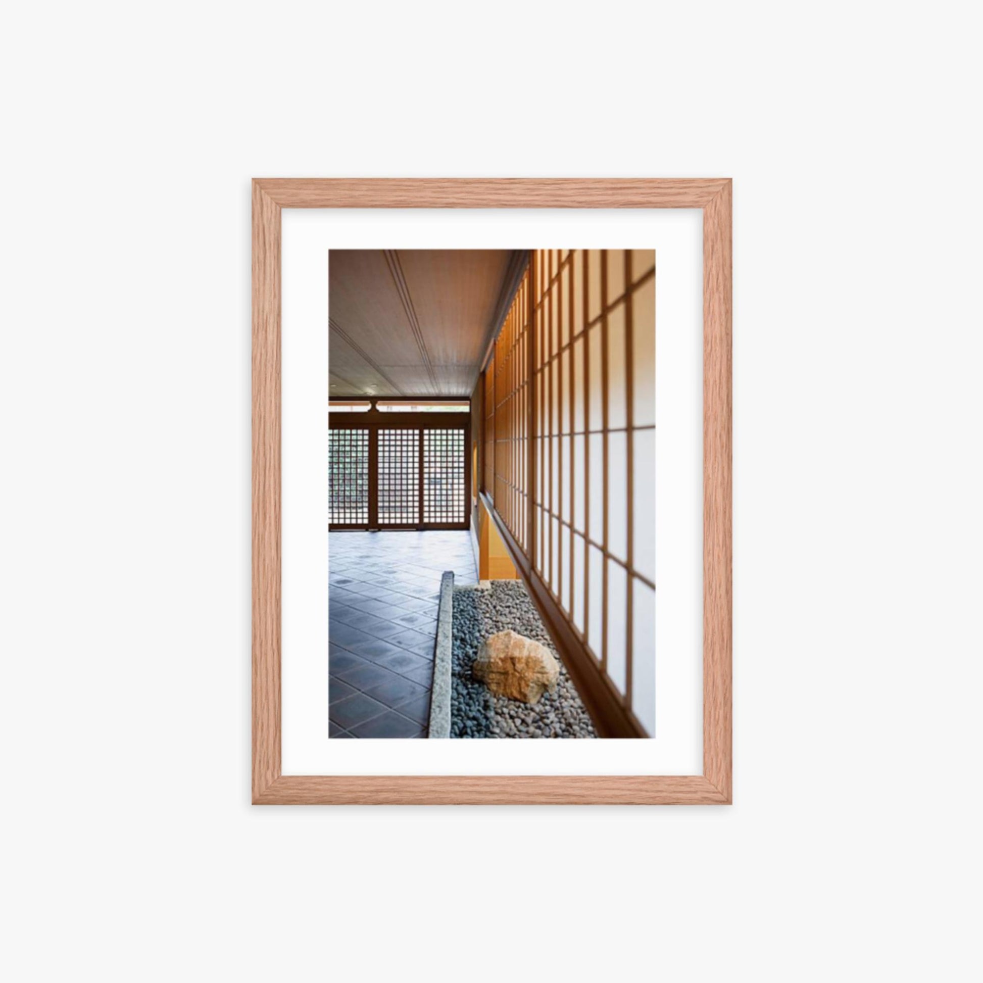 Japanese Inn 12x16 in Poster With Oak Frame