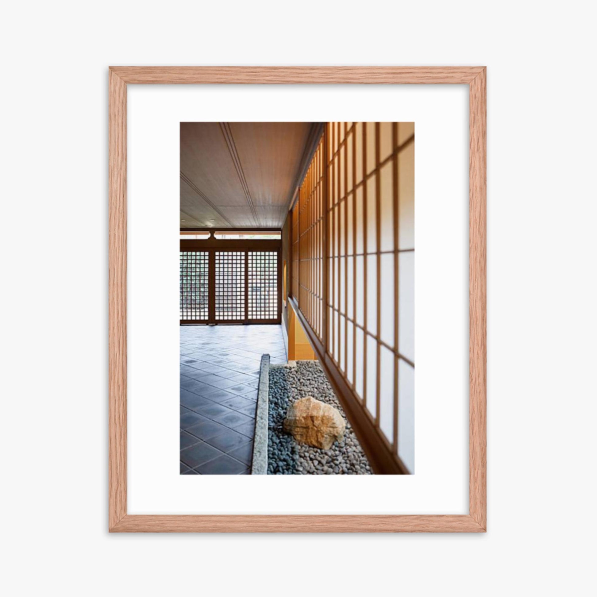 Japanese Inn 16x20 in Poster With Oak Frame