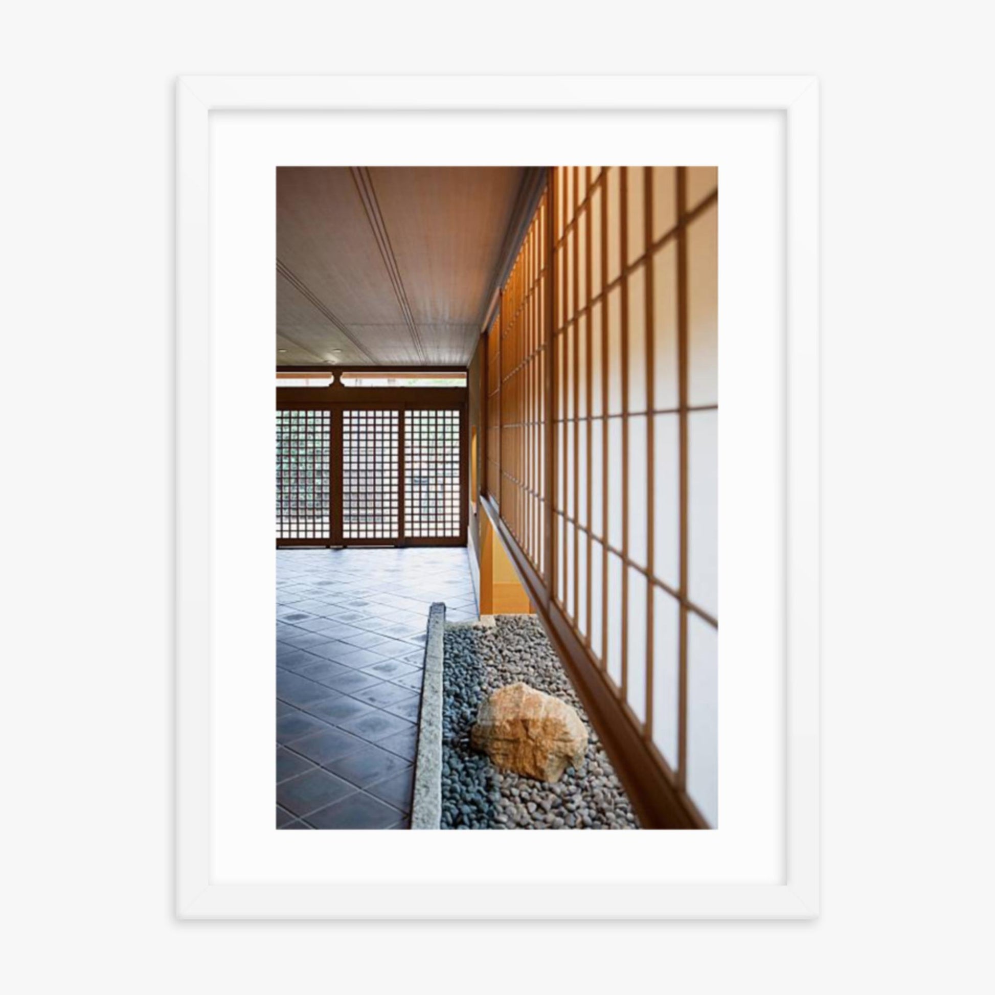 Japanese Inn 18x24 in Poster With White Frame