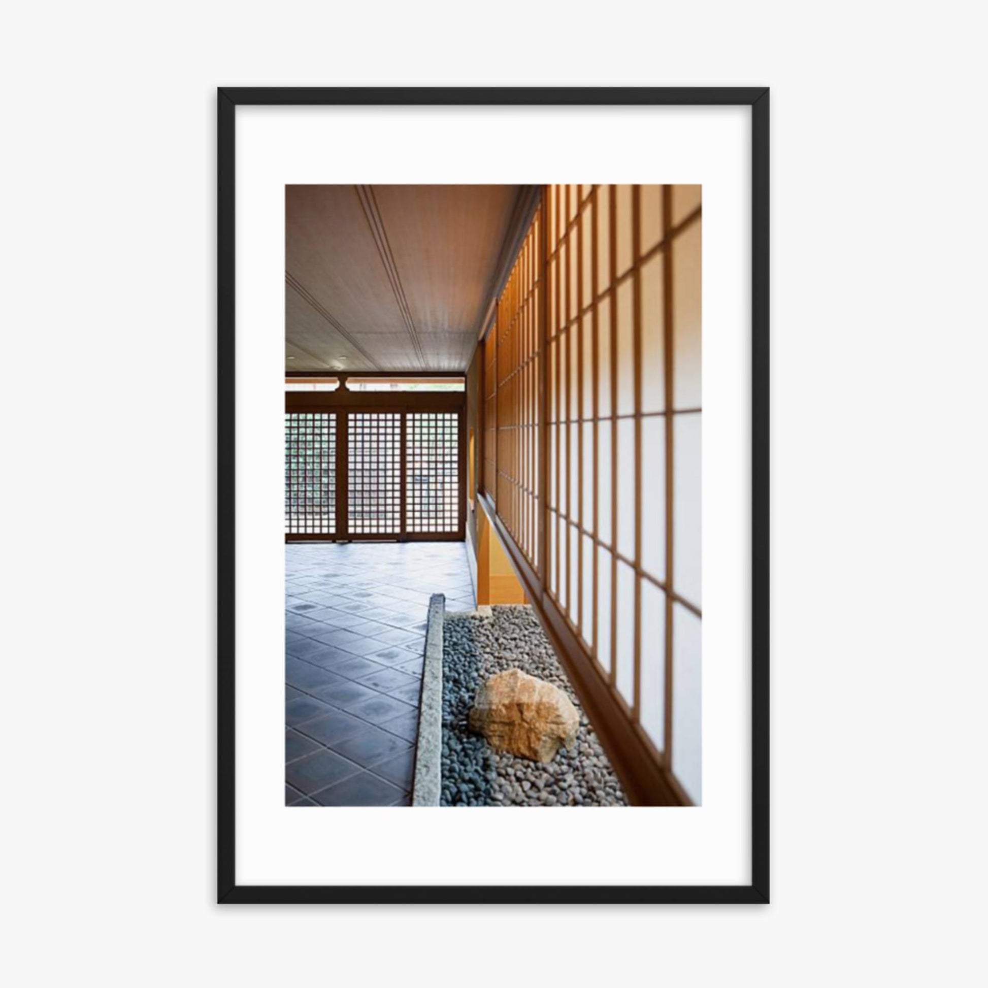 Japanese Inn 24x36 in Poster With Black Frame