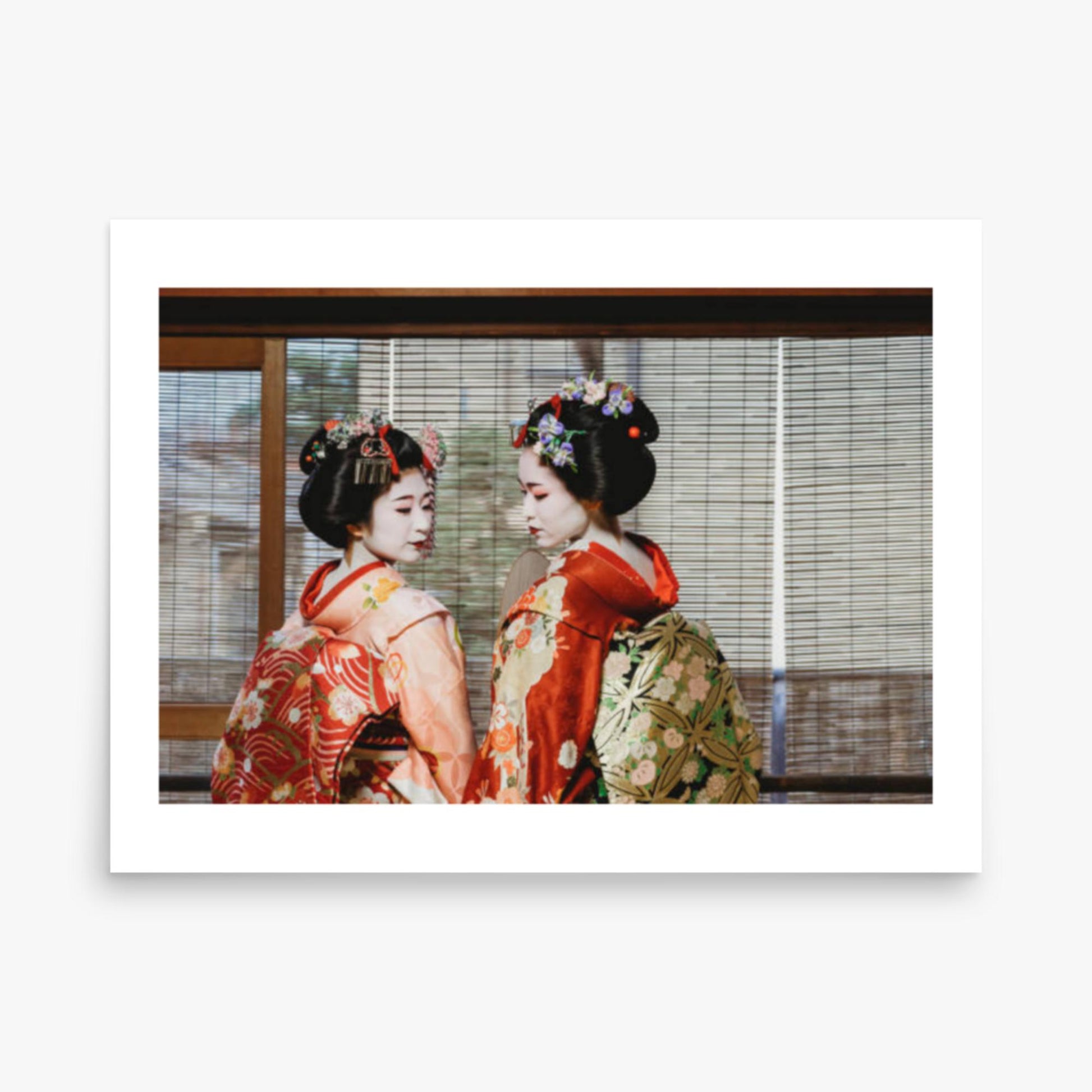 Maiko Women Together in Kyoto 18x24 in Poster