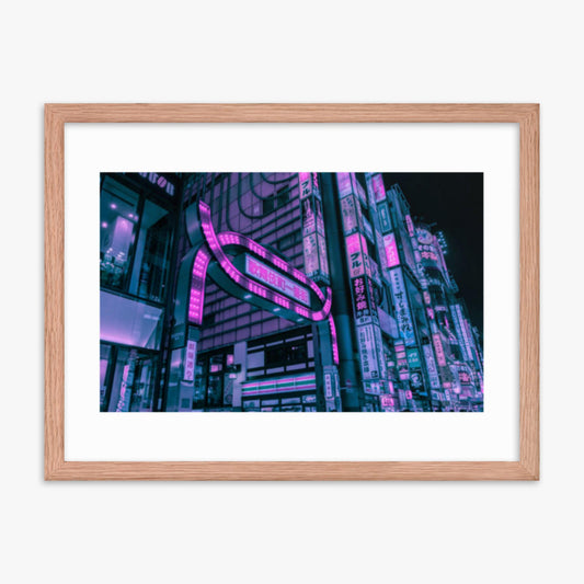 Kabukicho Ichibangai in Kabukicho, Shinjuku, Tokyo 18x24 in Poster With Oak Frame